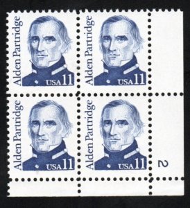 SC# 1854 - (11c) - Alden Partridge, MNH - Plate Block/4 - LR # 2