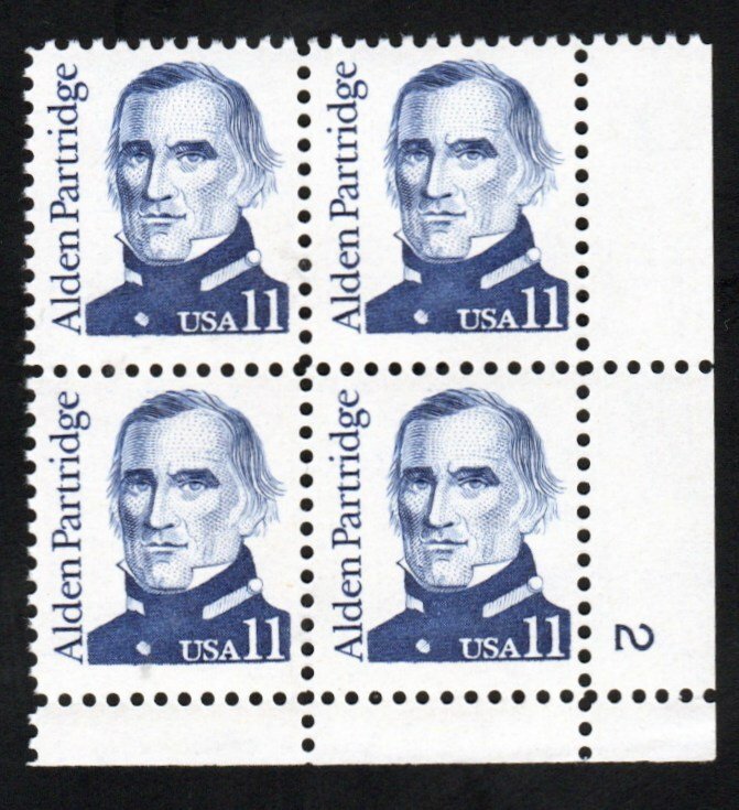 SC# 1854 - (11c) - Alden Partridge, MNH - Plate Block/4 - LR # 2