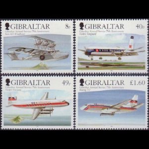 GIBRALTAR 2006 - Scott# 1048-51 Airmail 75th. Set of 4 NH