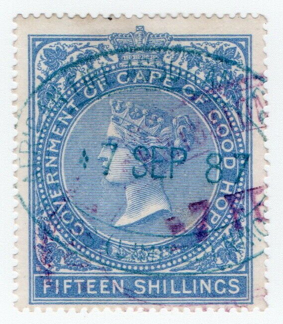 (I.B) Cape of Good Hope Revenue : Stamp Duty 15/- (colour error)