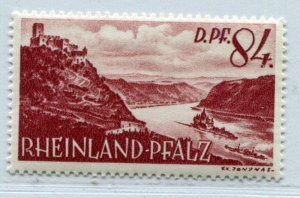 GERMANY FRENCH OCCUPATION ZONE RHINE PALATINATE 1949 6N28 84pf PERFECT MNH