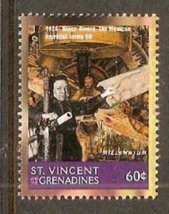 St. Vincent 1999 Millennium - Diego Revera Mexican Muralist in1936 Sc 2741j P...