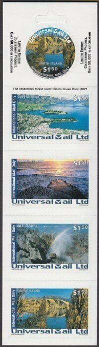 NEW ZEALAND Universal Mail $7.50 International Mail Booklet - South Island..R506