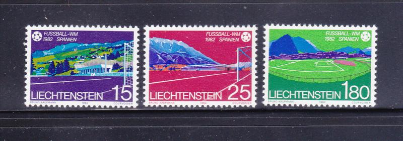 Liechtenstein 737-739 Set MNH Sports, World Cup Soccer (A)