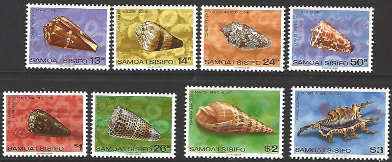 Samoa 1978-1980 MNH Incomplete Set of 8 Seashells