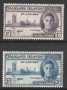 Falkland Islands Scott 97/98 - SG164/165, 1946 Victory Set MH*