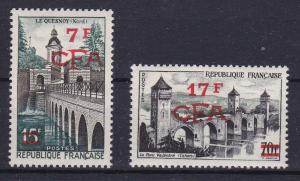 Reunion 322-23 Mint OG 1957 Surcharges