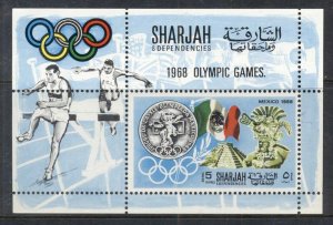 Sharjah 1968 Mi#MS41A History of the Olympic Games MS MUH