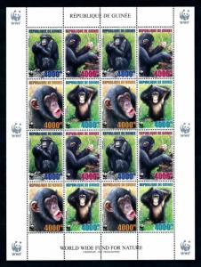 [94483] Guinea 2006 Wild Life Monkey Chimpanzee WWF Sheet MNH