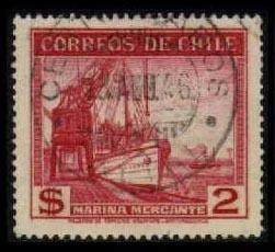 Chile #225 Mercantile Marine, used (0.25)