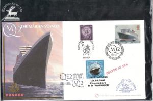QE 2 - The Maiden Voyages. Last Voyage Of Commodore Warwick. FDC. #02 QE2LV