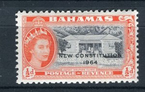 BAHAMAS; 1964 early QEII Constitution issue fine Mint hinged 1/2d. value