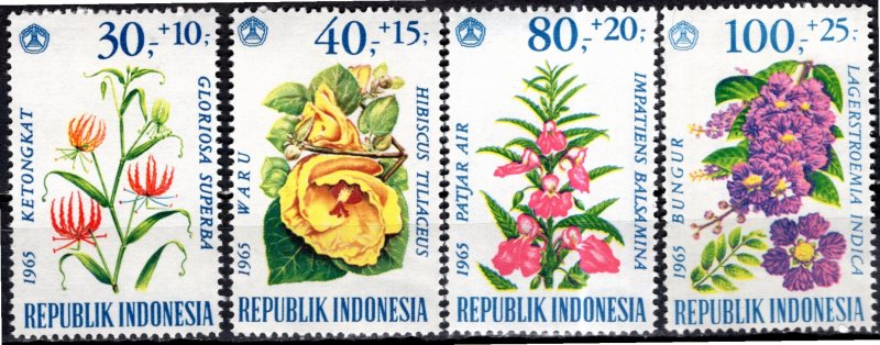 Indonesia: 1965; Sc. # B191-B194, MLH Cpl. Set