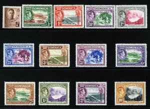 DOMINICA King George VI 1938-47 Pictorial Part Set SG 99 to SG 109a MINT