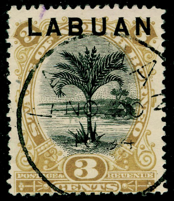 LABUAN SG64a, 3c ochre, FINE USED, CDS. P.14