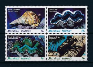 [53887] Marshall Islands 1986 Marine life clams coconut crab WWF  MNH