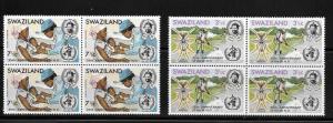 Swaziland 1973 WHO Mosquito control anti-malaria vaccination Blk of 4 MNH