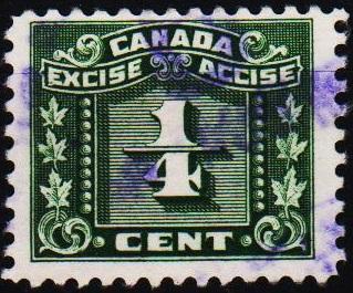 Canada. Date? 1/4c Excise. Fine Used