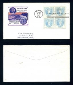 # 796 block of four First Day Cover addressed with Ioor cachet dated 8-18-1937