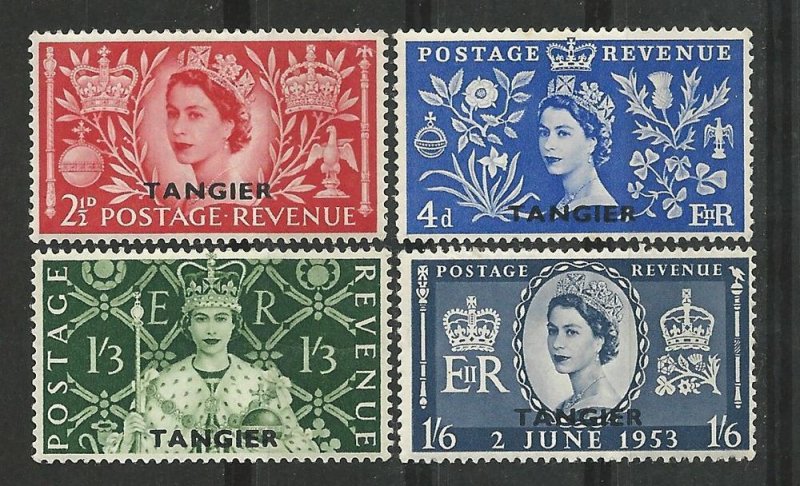 Great Britain-Tangier # 579-82 QE II Coronation (4) Unused LH