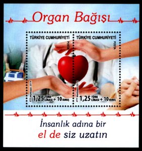 TURKEY - 2014 ORGAN DONATION - MIN. SHEET MINT NH