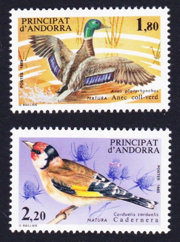 Andorra Fr. Mallard Goldfinch Nature Protection 2v SG#F368/69 SC#340-41