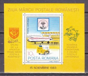 Romania, Scott cat. 3152. Stamp day s/sheet. Mail Truck. s/sheet.