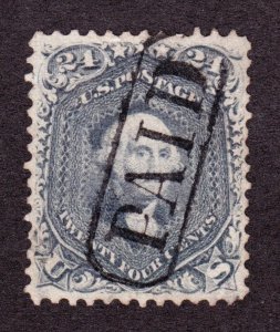 US 70b 24c Washington Used VF-XF appr Steel Blue w/ Paid Cancel SCV $915