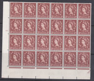 S38F+S38P 2d Wilding Edward listed variety On same block UNMOUNTED MINT