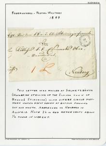 Slovakia Stamps Cover 1849 Forerunner Postal History