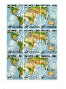 Guyana - 1995 - U.N 50th - Sheet of Nine - MNH