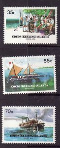 Cocos (Keeling) Is.-Sc#111-13-unused NH set-Ships-Barrel Mail-1984-