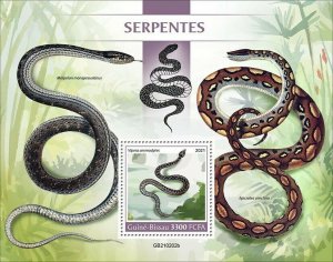 Guinea-Bissau 2021 MNH Reptiles Stamps Snakes Vipers 1v S/S