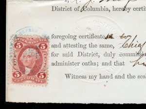 1870 JOSEPH T. K. PLANT - OATH COMMISSIONER OF DEEDS FOR NH IN WASHINGTON DC