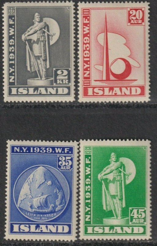 Sc# 213 / 216 Iceland 1939 New York World's Fair full MNH set CV $110.00 Stk# 1