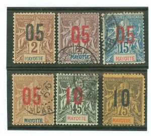 Mayotte #22-24/27/29/31 Used Single