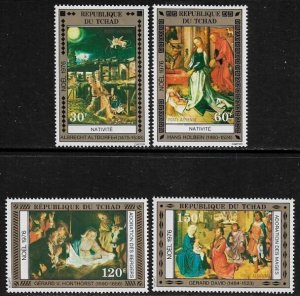 Chad 1976 Christmas Paintings Sc C200-C203 MNH A1630