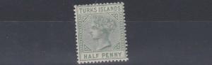 TURKS & CAICOS  1885     S G 53A   1/2D   PALE GREEN     MH