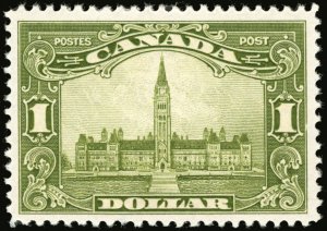 Canada #159 $1 Olive Green 1929 Parliament XF Mint Faintly Hinged