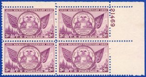 U.S. Scott #775 OG MNH Plate Block of 4 3c (1935) Michigan Centenary Issue