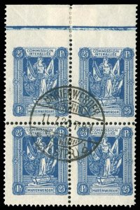 Marienwerder #5var (Mi. 50) Cat€280, 1920 25pf deep blue, block of four, to...