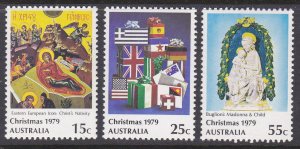 Australia Scott 719-21 Christmas Set of 3  Mint NH OG VF