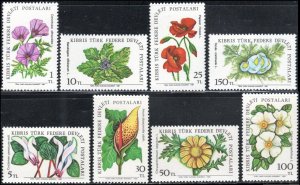 Cyprus (Turkish)  101-08 - Mint-NH - Flowers (Complete Set) (1981-82)(cv $11.70)