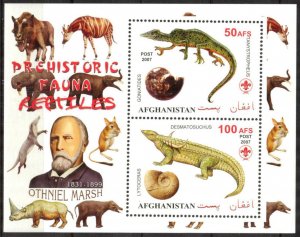 Afghanistan 2007 Prehistory Animals Fossils (I) Scouting Scouts Sheet MNH