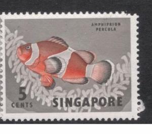 Singapore 1968 5c Fish SG 84 MNH (8dit)