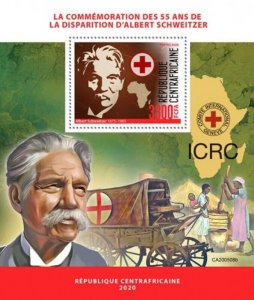 Central Africa - 2020 Albert Schweitzer - Stamp Souvenir Sheet - CA200508b