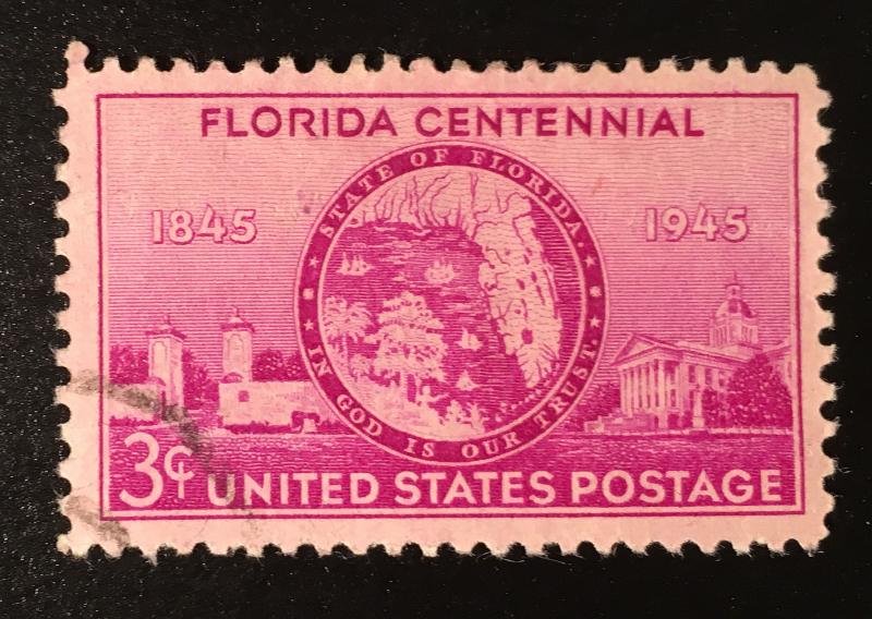927 Florida Centennial 1945 circulated, VF, NH, Vic's Stamp Stash