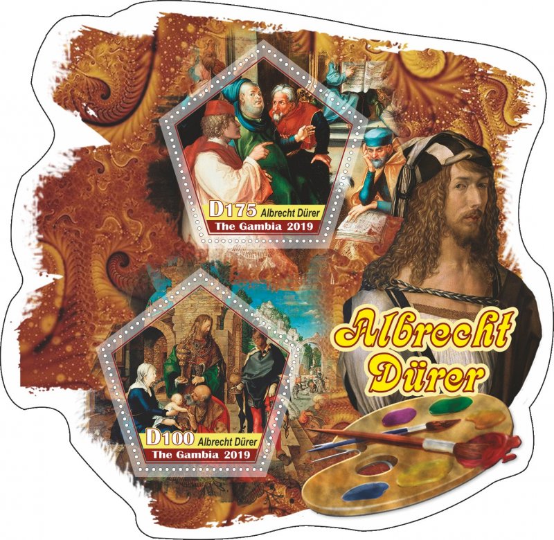 Stamps. Art. Albrecht Durer   2019 year 1+1 sheets perforated