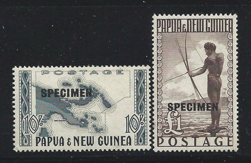 1952 PAPUA NEW GUINEA - SG n. 14a/15a - SPECIMEN - 2 values MNH**