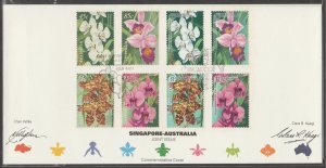 1998 Special cover Singapore-Australia Joint Issue with matching sets of stamps